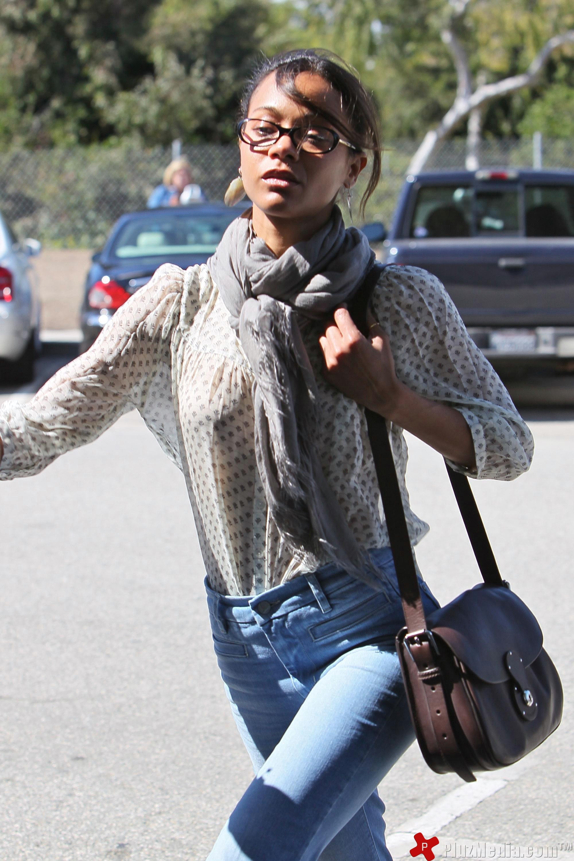 Zoe Saldana seen arriving at an office building in Beverly Hills | Picture 96751